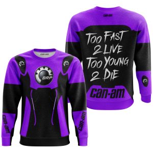 Custom name BraapGirls TOO FAST TO LIVE TOO YOUNG TO DIE – CAN AM – PURPLE Brands for motocross girls and dirt bike riders - Brands view 2