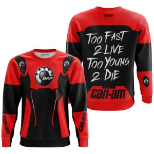 Custom name BraapGirls TOO FAST TO LIVE TOO YOUNG TO DIE – CAN AM – RED Brands for motocross girls and dirt bike riders - Brands view 2