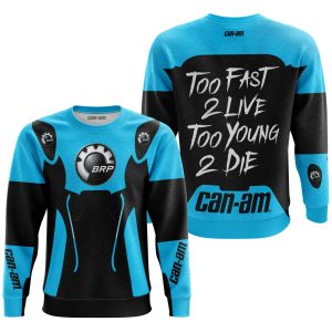 Custom name BraapGirls TOO FAST TO LIVE TOO YOUNG TO DIE – CAN AM – SKY BLUE Brands for motocross girls and dirt bike riders - Brands view 1