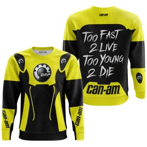 Custom name BraapGirls TOO FAST TO LIVE TOO YOUNG TO DIE – CAN AM – YELLOW Brands for motocross girls and dirt bike riders - Brands view 2
