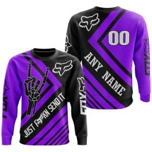 Custom name BraapGirls JUST FCKN SEND IT – FOX RACING PURPLE | HOODIE & JERSEY | KID-YOUTH & ADULT Brands for motocross girls and dirt bike riders - Brands v...