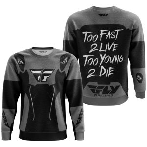Custom name BraapGirls TOO FAST TO LIVE TOO YOUNG TO DIE – FLY RACING – GREY Brands for motocross girls and dirt bike riders - Brands view 2