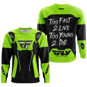 Custom name BraapGirls TOO FAST TO LIVE TOO YOUNG TO DIE – FLY RACING – NEON Brands for motocross girls and dirt bike riders - Brands view 2