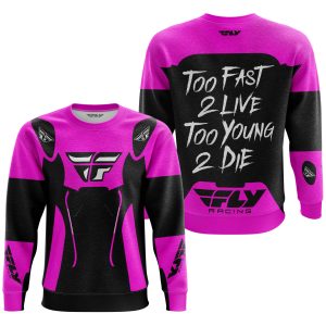 Custom name BraapGirls TOO FAST TO LIVE TOO YOUNG TO DIE – FLY RACING – PINK Brands for motocross girls and dirt bike riders - Brands view 2