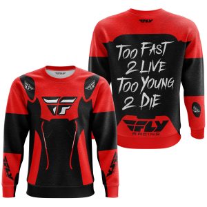 Custom name BraapGirls TOO FAST TO LIVE TOO YOUNG TO DIE – FLY RACING – RED Brands for motocross girls and dirt bike riders - Brands view 1