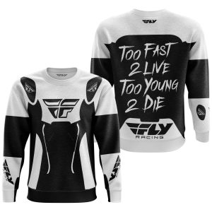 Custom name BraapGirls TOO FAST TO LIVE TOO YOUNG TO DIE – FLY RACING – WHITE Brands for motocross girls and dirt bike riders - Brands view 2