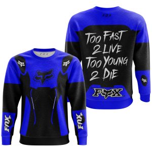 Custom name BraapGirls TOO FAST TO LIVE TOO YOUNG TO DIE – FOX RACING – BLUE Brands for motocross girls and dirt bike riders - Brands view 2