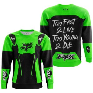 Custom name BraapGirls TOO FAST TO LIVE TOO YOUNG TO DIE – FOX RACING – GREEN Brands for motocross girls and dirt bike riders - Brands view 1