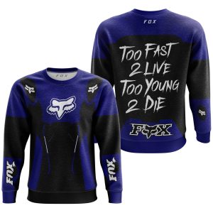 Custom name BraapGirls TOO FAST TO LIVE TOO YOUNG TO DIE – FOX RACING – NAVY Brands for motocross girls and dirt bike riders - Brands view 2