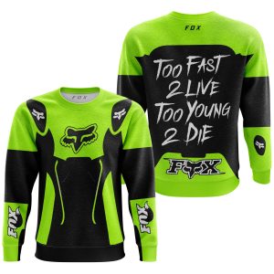 Custom name BraapGirls TOO FAST TO LIVE TOO YOUNG TO DIE – FOX RACING – NEON Brands for motocross girls and dirt bike riders - Brands view 2