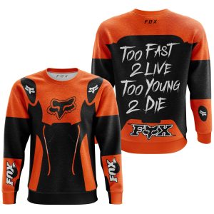 Custom name BraapGirls TOO FAST TO LIVE TOO YOUNG TO DIE – FOX RACING – ORANGE Brands for motocross girls and dirt bike riders - Brands view 2