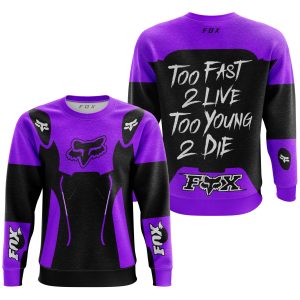 Custom name BraapGirls TOO FAST TO LIVE TOO YOUNG TO DIE – FOX RACING – PURPLE Brands for motocross girls and dirt bike riders - Brands view 2