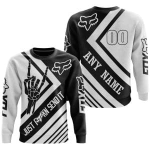 Custom name BraapGirls JUST FCKN SEND IT – FOX RACING WHITE | HOODIE & JERSEY | KID-YOUTH & ADULT Brands for motocross girls and dirt bike riders - Brands vi...