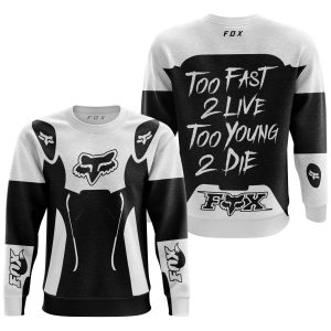 Custom name BraapGirls TOO FAST TO LIVE TOO YOUNG TO DIE – FOX RACING – WHITE Brands for motocross girls and dirt bike riders - Brands view 2