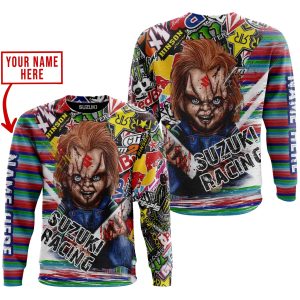 Custom name BraapGirls CHUCKY SUZUKI RACING | HOODIE & JERSEY | KID-YOUTH & ADULT Brands for motocross girls and dirt bike riders - Brands view 1