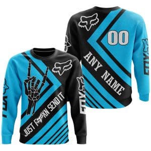 Custom name BraapGirls JUST FCKN SEND IT – FOX RACING BLU SKY | HOODIE & JERSEY | KID-YOUTH & ADULT Brands for motocross girls and dirt bike riders - Brands ...