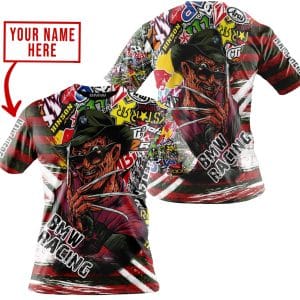 Custom name BraapGirls FREDDY KRUEGER BMW RACING | HOODIE & JERSEY | KID-YOUTH & ADULT BMW for motocross girls and dirt bike riders - BMW view 3