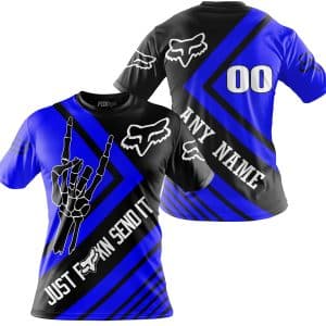 Custom name BraapGirls JUST FCKN SEND IT – FOX RACING BLUE | HOODIE & JERSEY | KID-YOUTH & ADULT Brands for motocross girls and dirt bike riders - Brands view 2