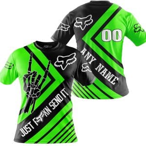 Custom name BraapGirls JUST FCKN SEND IT – FOX RACING GREEN | HOODIE & JERSEY | KID-YOUTH & ADULT Brands for motocross girls and dirt bike riders - Brands vi...