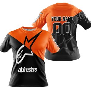 Custom name BraapGirls PREMIUM GIFT – CUSTOM NAME – ALPINESTARS – ORANGE Alpinestars for motocross girls and dirt bike riders - Alpinestars view 3