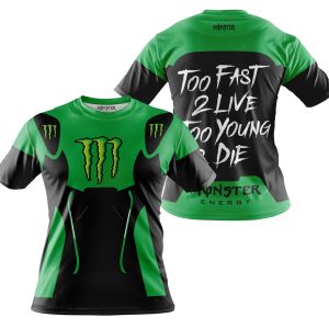 Custom name BraapGirls TOO FAST TO LIVE TOO YOUNG TO DIE – MONSTERS – GREEN Brands for motocross girls and dirt bike riders - Brands view 3