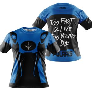 Custom name BraapGirls TOO FAST TO LIVE TOO YOUNG TO DIE – POLARIS – BLUE Brands for motocross girls and dirt bike riders - Brands view 3