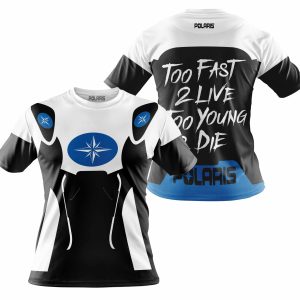 Custom name BraapGirls TOO FAST TO LIVE TOO YOUNG TO DIE – POLARIS – WHITE Brands for motocross girls and dirt bike riders - Brands view 3