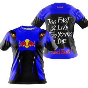 Custom name BraapGirls TOO FAST TO LIVE TOO YOUNG TO DIE – REDBULL – BLUE Brands for motocross girls and dirt bike riders - Brands view 3
