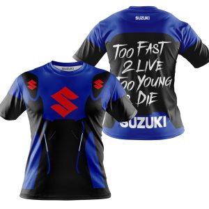 Custom name BraapGirls TOO FAST TO LIVE TOO YOUNG TO DIE – SUZUKI – BLUE Brands for motocross girls and dirt bike riders - Brands view 3