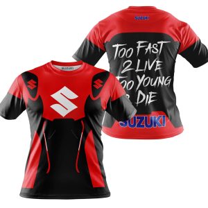Custom name BraapGirls TOO FAST TO LIVE TOO YOUNG TO DIE – SUZUKI – RED Brands for motocross girls and dirt bike riders - Brands view 3