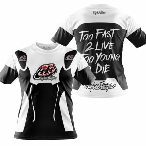 Custom name BraapGirls TOO FAST TO LIVE TOO YOUNG TO DIE – TROY LEE DESIGNS – WHITE Brands for motocross girls and dirt bike riders - Brands view 3