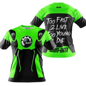 Custom name BraapGirls TOO FAST TO LIVE TOO YOUNG TO DIE – CAN AM – GREEN Brands for motocross girls and dirt bike riders - Brands view 3