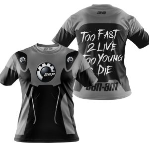 Custom name BraapGirls TOO FAST TO LIVE TOO YOUNG TO DIE – CAN AM – GREY Brands for motocross girls and dirt bike riders - Brands view 3