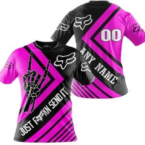 Custom name BraapGirls JUST FCKN SEND IT – FOX RACING PINK | HOODIE & JERSEY | KID-YOUTH & ADULT Brands for motocross girls and dirt bike riders - Brands view 3