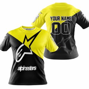 Custom name BraapGirls PREMIUM GIFT – CUSTOM NAME – ALPINESTARS – YELLOW Alpinestars for motocross girls and dirt bike riders - Alpinestars view 3