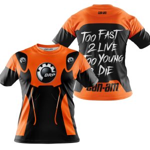 Custom name BraapGirls TOO FAST TO LIVE TOO YOUNG TO DIE – CAN AM – ORANGE Brands for motocross girls and dirt bike riders - Brands view 3