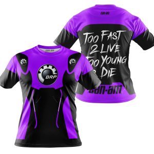 Custom name BraapGirls TOO FAST TO LIVE TOO YOUNG TO DIE – CAN AM – PURPLE Brands for motocross girls and dirt bike riders - Brands view 3