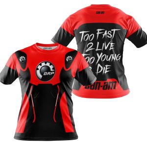 Custom name BraapGirls TOO FAST TO LIVE TOO YOUNG TO DIE – CAN AM – RED Brands for motocross girls and dirt bike riders - Brands view 3