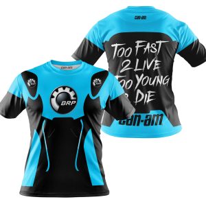 Custom name BraapGirls TOO FAST TO LIVE TOO YOUNG TO DIE – CAN AM – SKY BLUE Brands for motocross girls and dirt bike riders - Brands view 3