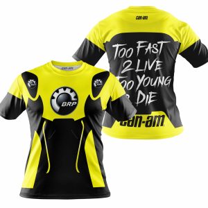Custom name BraapGirls TOO FAST TO LIVE TOO YOUNG TO DIE – CAN AM – YELLOW Brands for motocross girls and dirt bike riders - Brands view 3