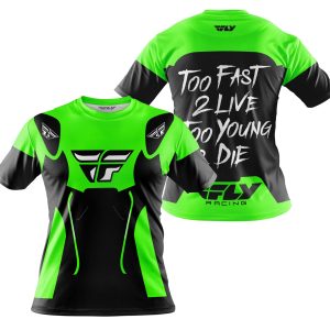 Custom name BraapGirls TOO FAST TO LIVE TOO YOUNG TO DIE – FLY RACING – GREEN Brands for motocross girls and dirt bike riders - Brands view 3
