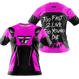 Custom name BraapGirls TOO FAST TO LIVE TOO YOUNG TO DIE – FLY RACING – PINK Brands for motocross girls and dirt bike riders - Brands view 3