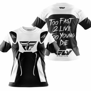Custom name BraapGirls TOO FAST TO LIVE TOO YOUNG TO DIE – FLY RACING – WHITE Brands for motocross girls and dirt bike riders - Brands view 3