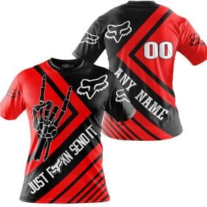 Custom name BraapGirls JUST FCKN SEND IT – FOX RACING RED | HOODIE & JERSEY | KID-YOUTH & ADULT Brands for motocross girls and dirt bike riders - Brands view 3