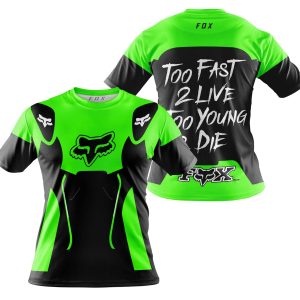 Custom name BraapGirls TOO FAST TO LIVE TOO YOUNG TO DIE – FOX RACING – GREEN Brands for motocross girls and dirt bike riders - Brands view 3