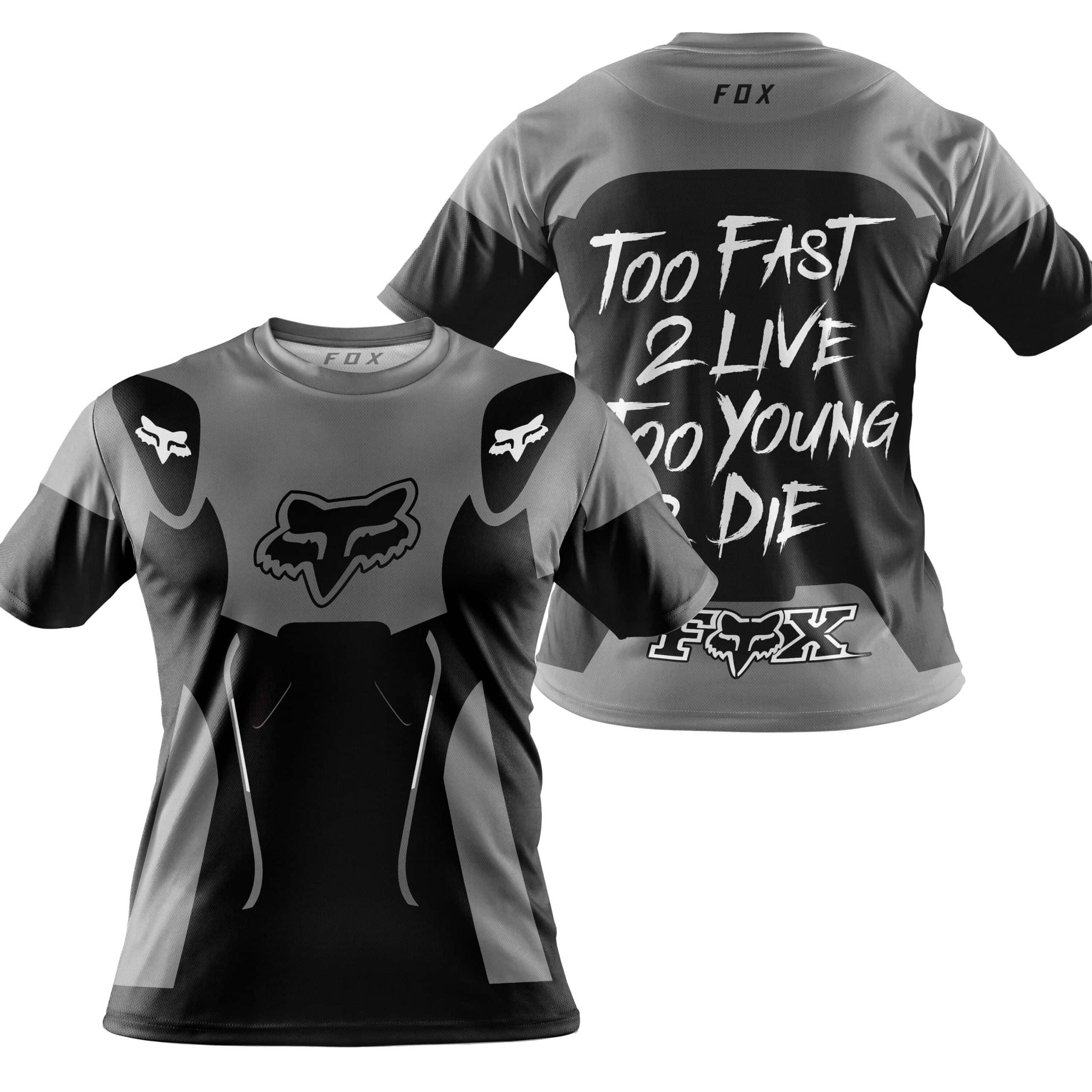 TOO FAST TO LIVE TOO YOUNG TO DIE - FOX RACING - GREY view 5