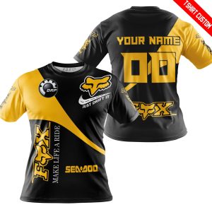 Custom name BraapGirls MAKE LIFE A RIDE JUST SEND IT – SEA DOO – YELLOW Brands for motocross girls and dirt bike riders - Brands view 2