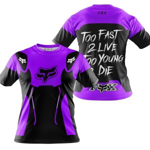 Custom name BraapGirls TOO FAST TO LIVE TOO YOUNG TO DIE – FOX RACING – PURPLE Brands for motocross girls and dirt bike riders - Brands view 3