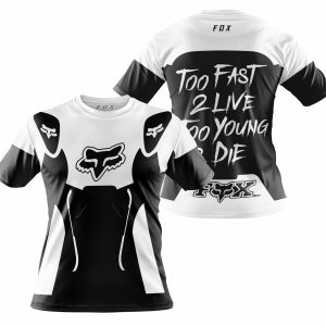 Custom name BraapGirls TOO FAST TO LIVE TOO YOUNG TO DIE – FOX RACING – WHITE Brands for motocross girls and dirt bike riders - Brands view 3
