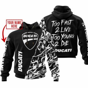 TOO FAST TO LIVE TOO YOUNG TO DIE – LIMITED EDITION – CUSTOM NAME – DUCATI – BLACK
